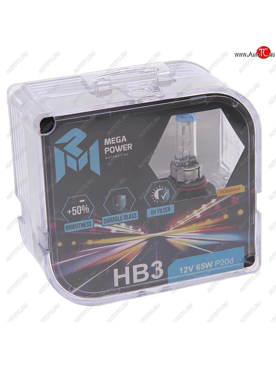 Лампа 12V HB3 65W P20d +50% бокс (2шт.) MEGAPOWER MEGAPOWER 370-33-038 с доставкой в г. Кемерово