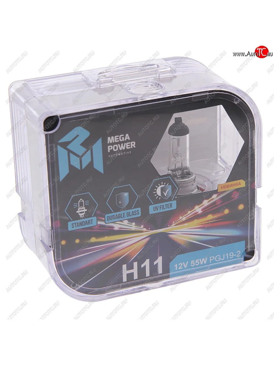Лампа 12V H11 55W PGJ19-2 бокс (2шт.) Standart MEGAPOWER MEGAPOWER 370-33-009 с доставкой в г. Кемерово
