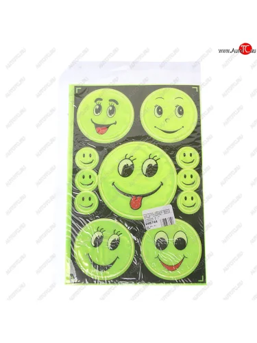 Наклейка светоотражающая силиконовая вырезанная Смайлик 22х14.5см AUTOSTICKERS AUTOSTICKERS смайлик 2 7