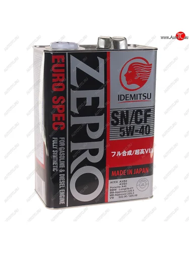Масло моторное ZEPRO EURO SPEC F-S 1849-41 5W40 синт.4л IDEMITSU IDEMITSU 1849-004