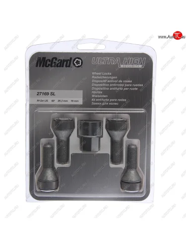 Болт колеса М12х1.25х29.2 секретки конус комплект 4шт. головка под ключ 19мм MCGARD MCGARD 27169 sl