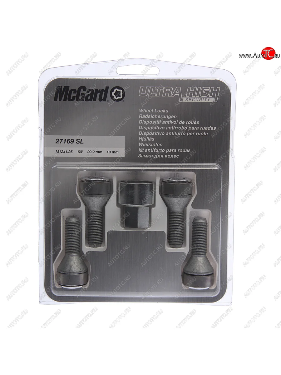 Болт колеса М12х1.25х29.2 секретки конус комплект 4шт. головка под ключ 19мм MCGARD MCGARD 27169 sl  в Самаре Самарской области