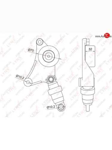 Ролик приводного ремня TOYOTA Avensis (01-09),Camry (03-08) натяжителя LYNX LYNX pt3043