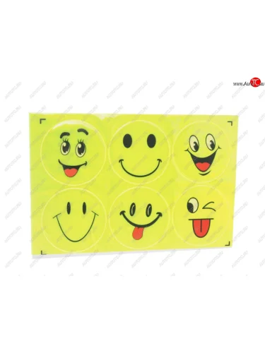 Наклейка светоотражающая силиконовая вырезанная Смайлик 22х14.5см AUTOSTICKERS AUTOSTICKERS смайлик 1 6