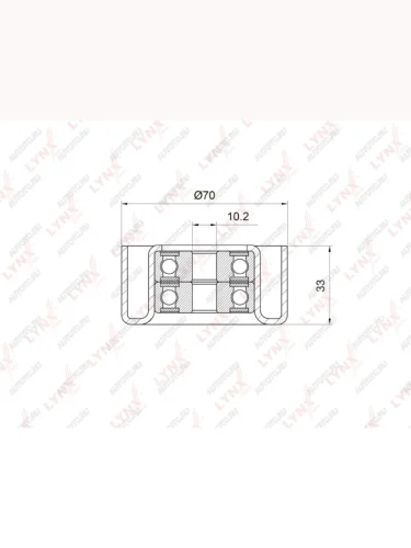 Ролик приводного ремня TOYOTA Land Cruiser Prado (J150) (09-) обводной LYNX LYNX pb7033