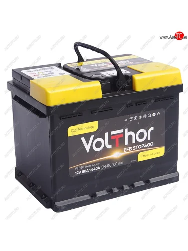 Аккумулятор VOLTHOR EFB 60Ач обратная полярность VOLTHOR 6ст60(0) 56088
