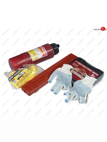 Набор автомобилиста (огнетушитель ОП-2,аптечка,знак,трос 3.5т,перчатки) NO NAME hsf NO NAME hsf