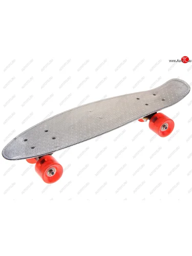 Скейтборд 24 (пенниборд) пластиковый (колеса с подсветкой) карбон серый Alu NO NAME s00171