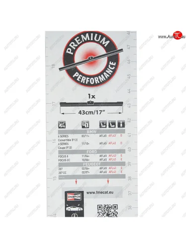 Щетка стеклоочистителя 430мм бескаркасная Aerovantage CHAMPION CHAMPION afl43b01