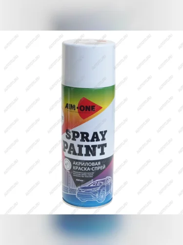 Краска белая глянцевая акриловая аэрозоль 450мл Spray Paint White Gloss AIM-ONE AIM-ONE sp-gb40 AIM-ONE sp-gb40