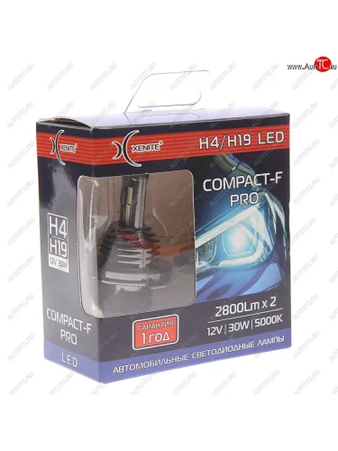 Лампа светодиодная 12V H4 P43t 2800lm бокс (2шт.) XENITE XENITE 1009672