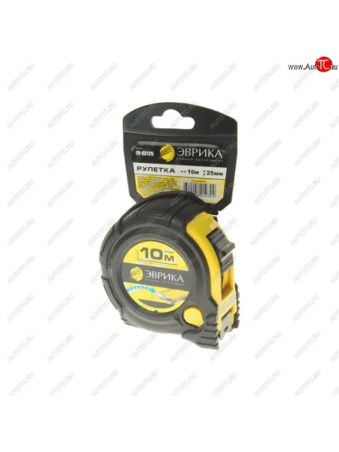 Рулетка 10м 25мм пластиковый корпус с одним фиксатором S63G ЭВРИКА ЭВРИКА er-63125 ЭВРИКА er-63125