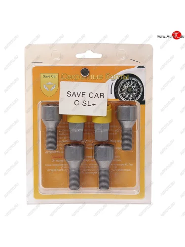 Болт колеса М14х1.5х28 секретки конус комплект 4шт. головка под ключ 17/19мм SAVE CAR SAVE CAR sc-c-sl (цинк) SAVE CAR sc-c-sl (цинк)