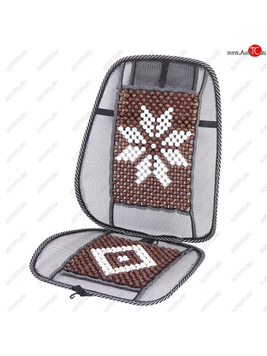 Накидка на сиденье массажная деревянная с подголовником темная с узором NOVA BRIGHT NOVA BRIGHT 46864