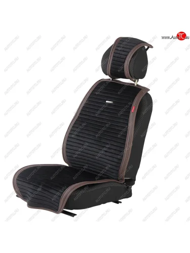Накидка на сиденье велюр-экокожа черно-коричневая (4 предм.) (2шт.) Monaco CARFASHION CARFASHION 21835