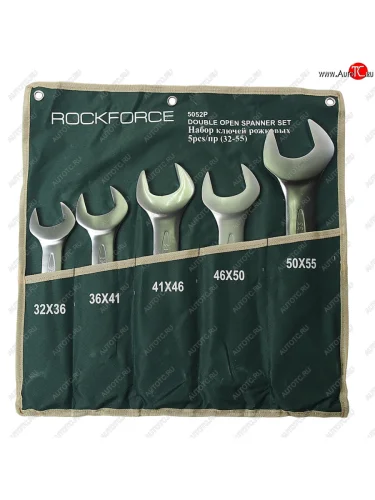 Набор ключей рожковых 32-55мм 5 предметов на полотне ROCKFORCE ROCKFORCE rf-5052p