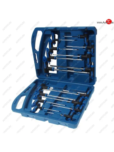 Набор ключей TORX, шестигранных Т-образных шаровых 16пр. в кейсе ROCKFORCE ROCKFORCE rf-5166b