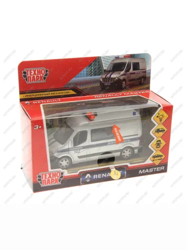 Модель автомобиля RENAULT Master металлическая (свет, звук) ТЕХНОПАРК ТЕХНОПАРК master-14spol-sr