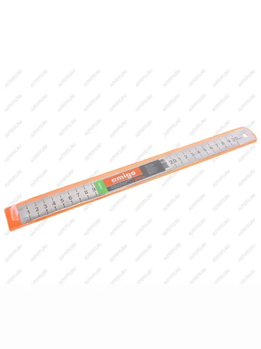 Линейка 30см металлическая измерительная с таблицей перевода AMIGO AMIGO 75030