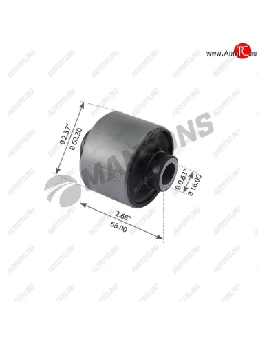 Сайлентблок RENAULT Premium кабины задний резинометаллический (16.2х60.5х6840) MANSONS MANSONS 800.087