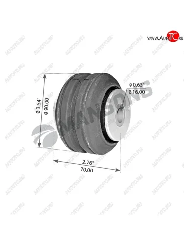 Сайлентблок VOLVO FH12,13,16,FM9,12,13 кабины MANSONS MANSONS 900.342