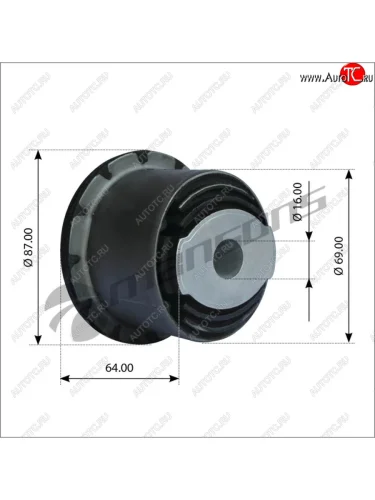 Сайлентблок КАМАЗ-5490 MERCEDES Actros стабилизатора кабины (16x69x64мм) MANSONS MANSONS 700.195