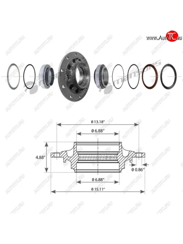 Ступица SAF колеса (SKRSRZ904211242) в сборе MANSONS MANSONS 600.124