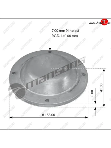 Крышка DAF ступицы (160x160x40) MANSONS MANSONS 200.032