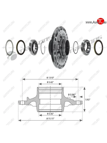 Ступица SAF колеса в сборе MANSONS MANSONS 600.215