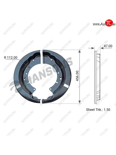 Щиток MAN TGA барабана тормозного (комплект на колесо) MANSONS MANSONS 400.588