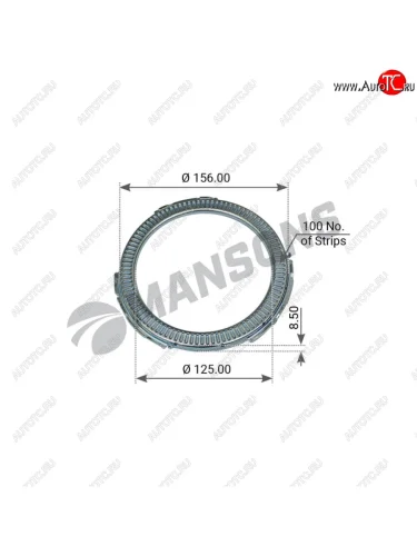 Кольцо АБС BPW (125x156x8.5 z=100) MANSONS MANSONS 300.305