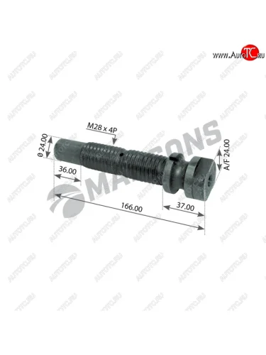 Палец SCANIA рессоры (24x166 M28x4) MANSONS MANSONS m5227