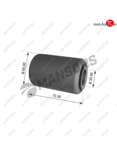 Сайлентблок BPW полурессоры (30х60х72) металл-резина-металл MANSONS MANSONS 300.323