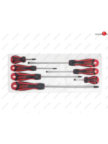 Набор отверток усиленных SL5.5x100 SL6.5x38 SL6.5x150 PH1x75 PH2x38,150 PH3x200 7 предметов JTC JTC TOOLS CO., LTD jtc-7643