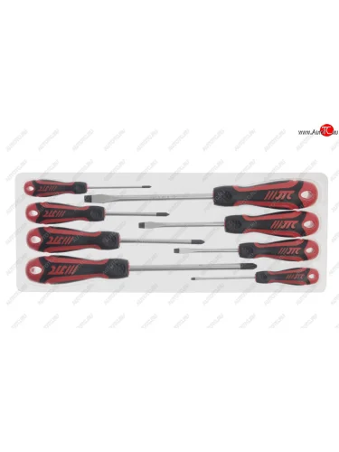 Набор отверток усиленных SL3.0,5.5x75 SL6.5x100 SL8.0x150 PH0,1x75 PH2x100 PH3x150 8 предметов JTC JTC TOOLS CO., LTD jtc-7644