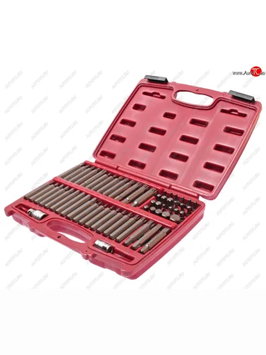 Набор бит 12 38 HEX, TORX, SPLINE, RIBE 6-ти гранных 2 держателя 58 предметов в кейсе JTC JTC TOOLS CO., LTD jtc-3509