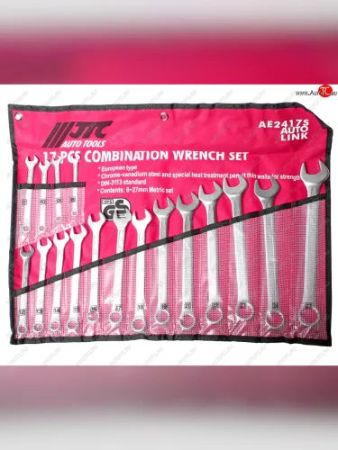 Набор ключей комбинированных 8-27мм 17 предметов в планшете JTC JTC TOOLS CO., LTD jtc-ae2417s