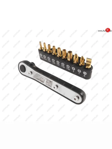 Набор бит 14 SL6, PH1-2, TORX, Т10Н-Т40Н с ключом трещоткой 11 предметов JTC JTC TOOLS CO., LTD jtc-u11mc