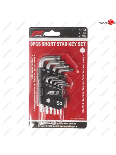 Набор ключей TORX T10-Т50 Г-образных 9 предметов JTC JTC TOOLS CO., LTD jtc-5354