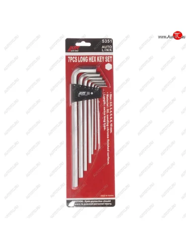 Набор ключей шестигранных 2.5-10мм Г-образных экстрадлинных 7 предметов JTC JTC TOOLS CO., LTD jtc-5351