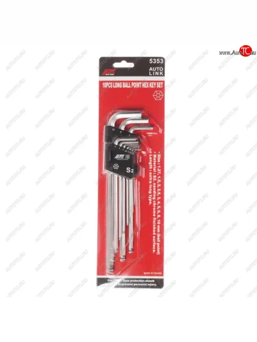 Набор ключей шестигранных 1.27-10мм Г-образных экстрадлинных с шаром 10 предметов JTC JTC TOOLS CO., LTD jtc-5353