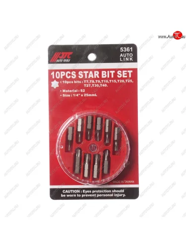 Набор бит 14 TORX Т7-Т40 10 предметов в боксе JTC JTC TOOLS CO., LTD jtc-5361