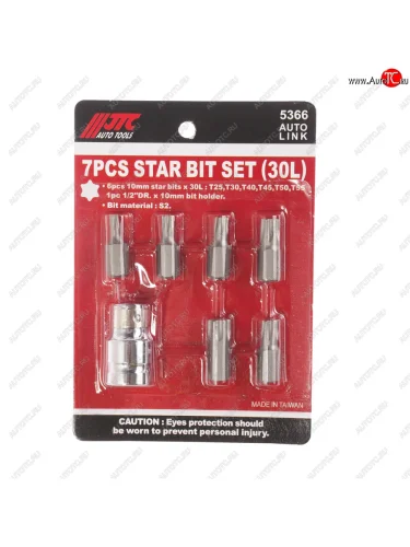 Набор бит 12 TORX Т25-55 7 предметов JTC JTC TOOLS CO., LTD jtc-5366