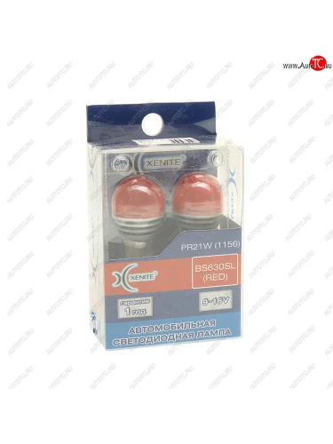 Лампа светодиодная 12V P21W BA15S красная блистер (2шт.) XENITE XENITE 1009531