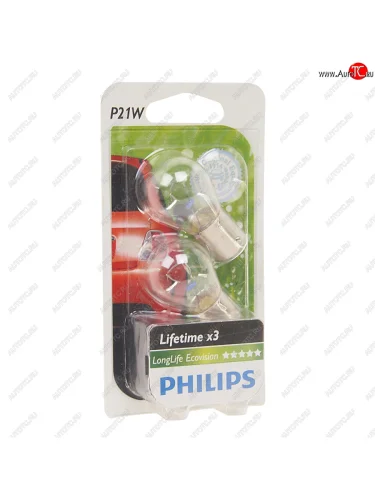 Лампа 12V P21W BA15s блистер (2шт.) Long Life Eco Vision PHILIPS PHILIPS 12498llecob2