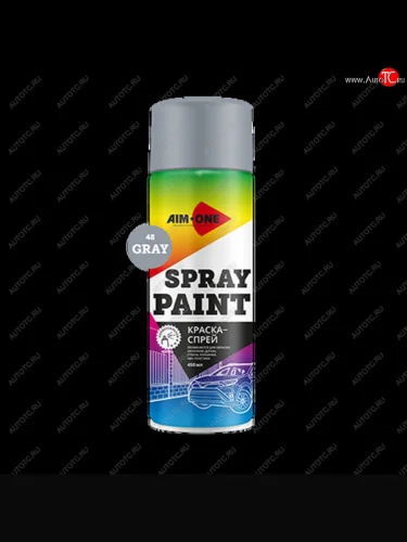 Краска серая аэрозоль 450мл акриловая Spray Paint Gray AIM-ONE AIM-ONE sp-g48