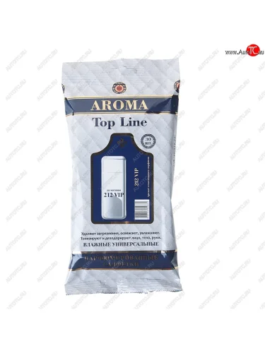 Салфетка влажная универсальная 20x15см в мягкой упаковке 30шт. парфюмированная TOP LINE TOP LINE №39 carolina herrera 212 vip