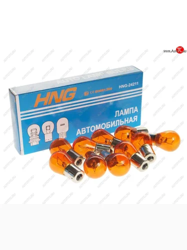 Лампа 24V PY21W BA15s желтая Amber HNG HNG 24211