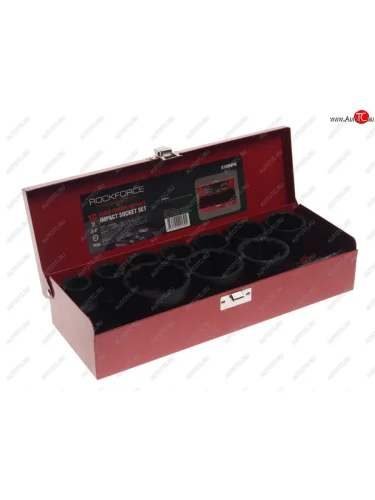 Набор головок ударных 3/4 12-ти гранных (17,19,22,24,27,30,32,36,41,46мм) 10 пр. в кейсе ROCKFORCE ROCKFORCE rf-6109mpb ROCKFORCE rf-6109mpb