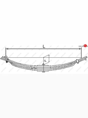 Рессора МАЗ-64222 передняя (3 листа) L=2100мм (с ушком и стремянкой) в сборе ОАО МАЗ (МРЗ) МАЗ ОАО 64222-2902012